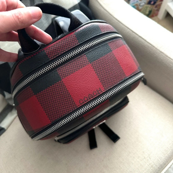 Red Buffalo Coach Mini Backpack Plaid NWT - Picture 2 of 11
